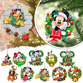 10-Pack Vibrant Cartoon Christmas Tree Ornaments - Fairy Tale Themed Holiday Party Decorations for Home & Kitchen - Acrylic, Plug-in Free, No Feather, for a Joyful Festive Atmosphere