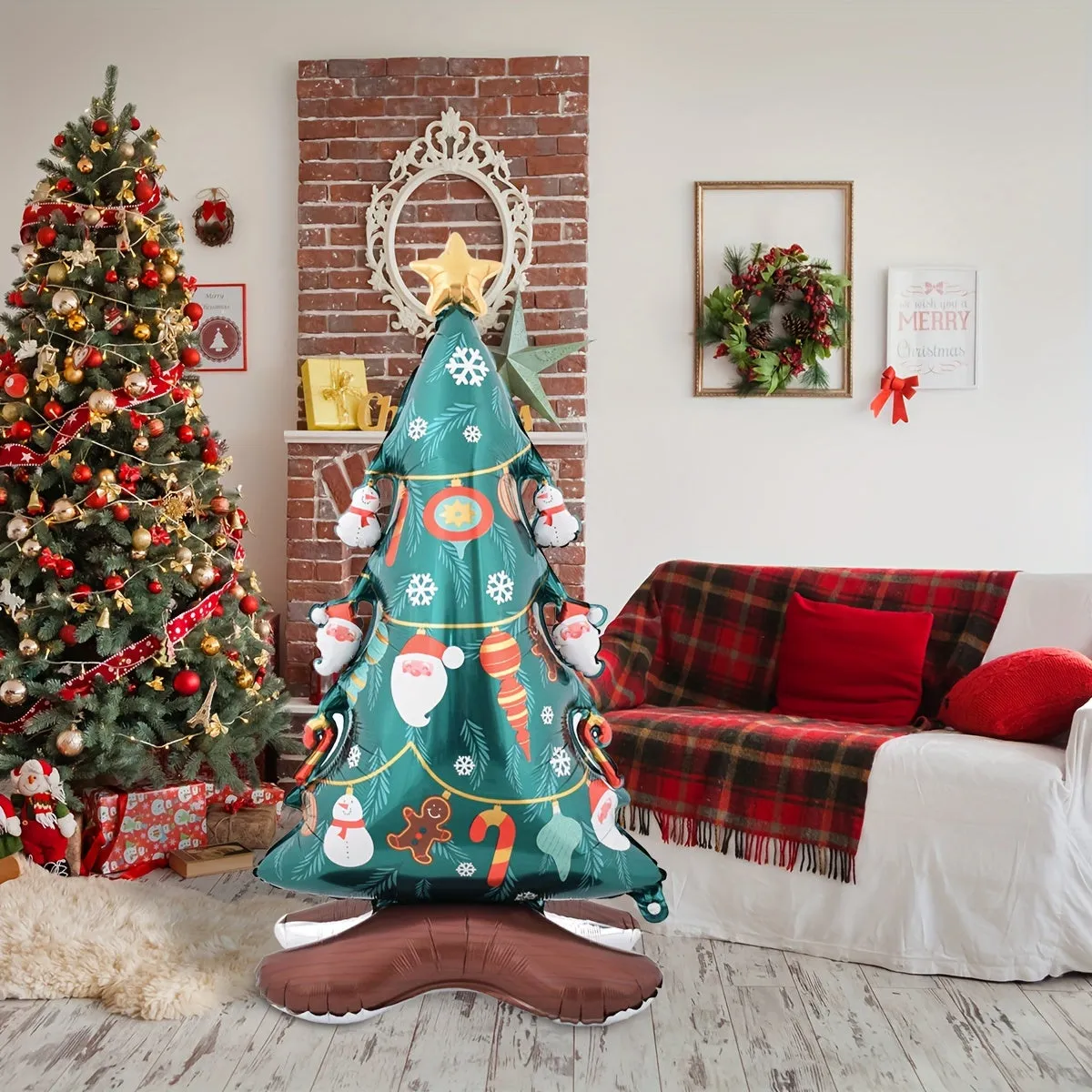 59-Inch Single Pack Festive Aluminum Film Inflatable Christmas Tree Decoration Toy for Home Decor, Ages 14 & Up, Holiday Season Essential