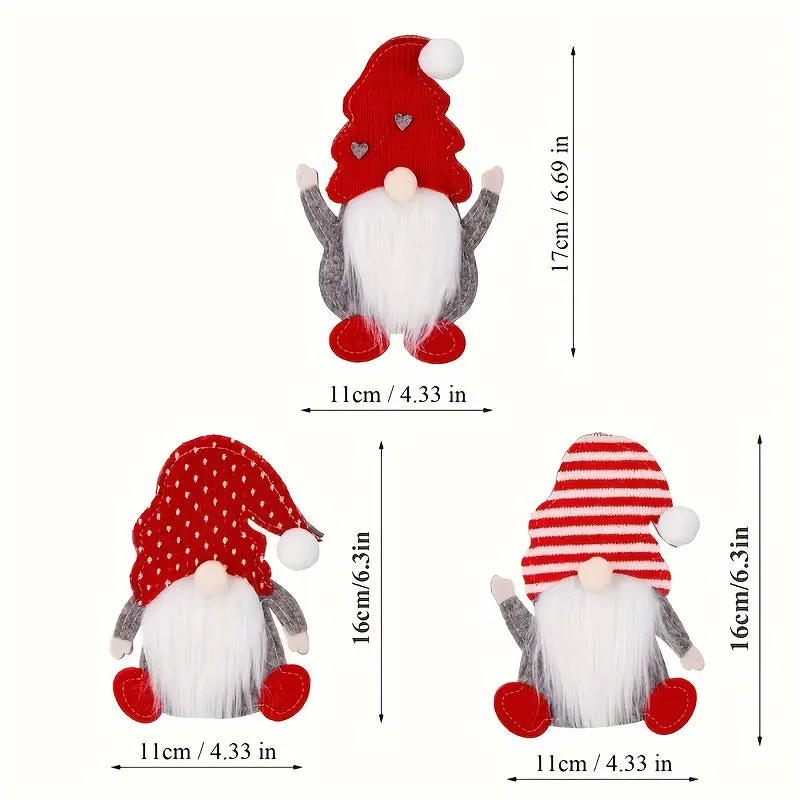 6pcs Festive Christmas Gnome Utensil Holders - Polyester Silverware Pouches with No Battery Required, Perfect for Party Supplies and Table Decorations, Adding a Touch of Whimsy to Your Holiday Gatherings