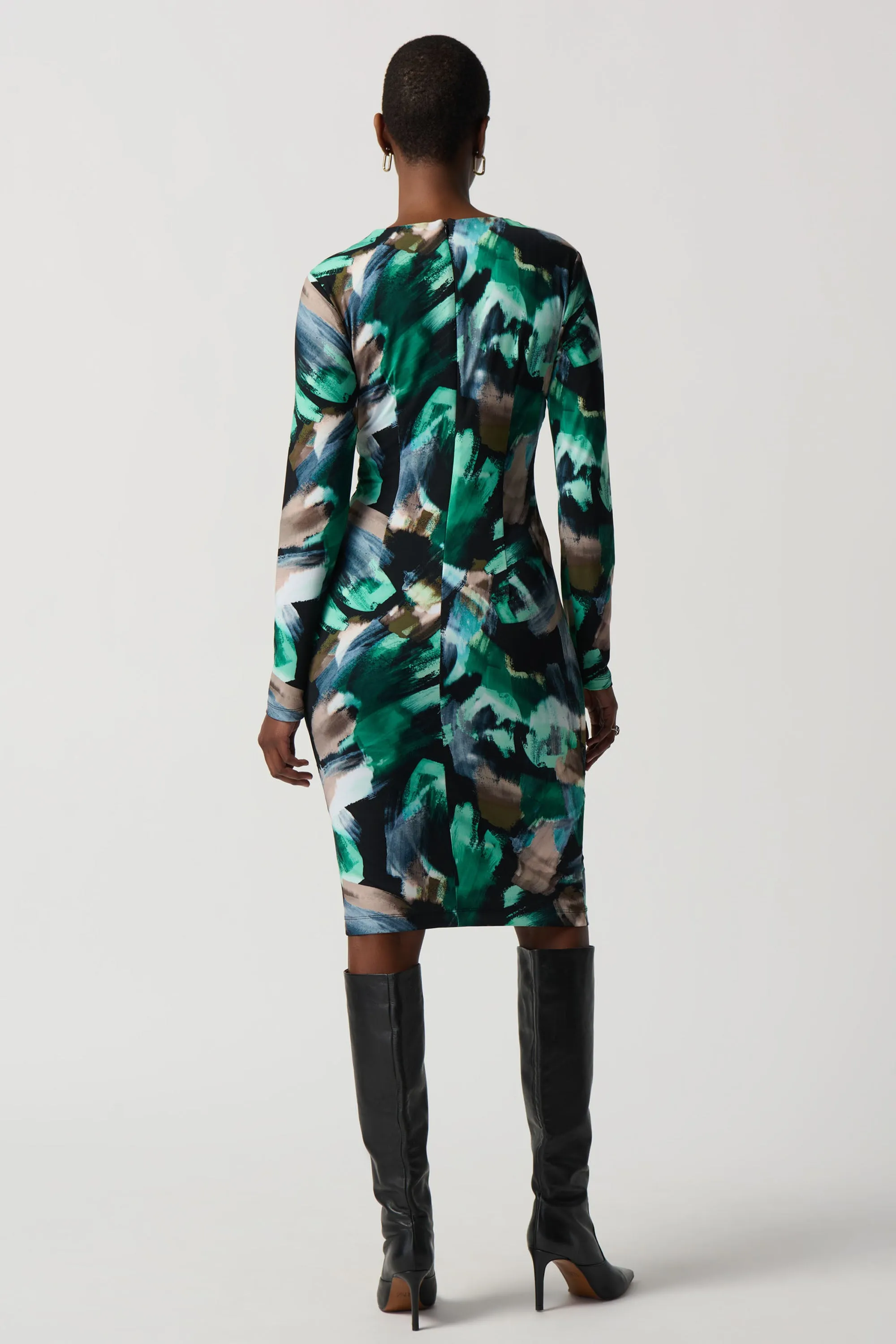 ABSTRACT PRINT WRAP DRESS