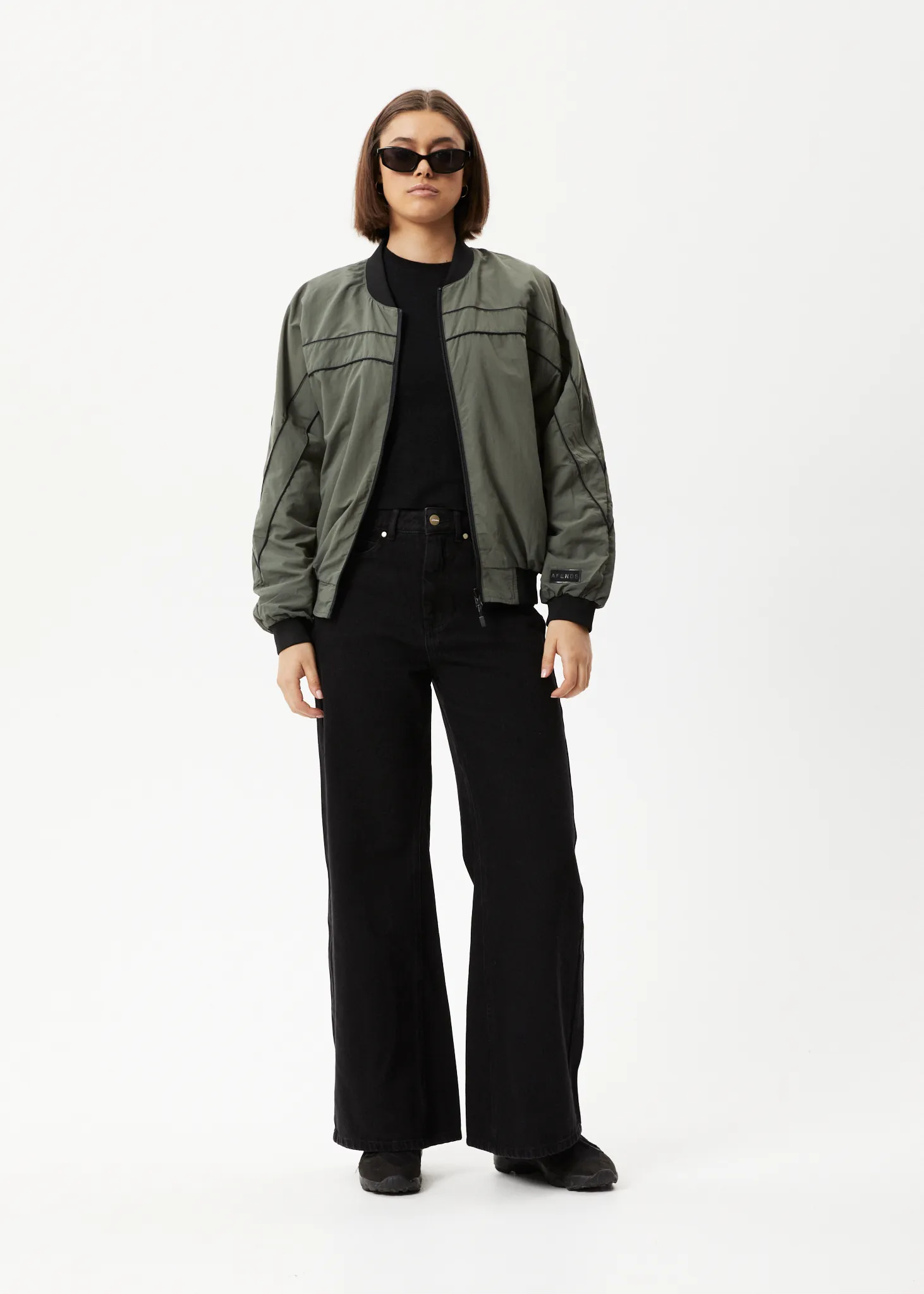 AFENDS Womens Sybil - Recycled Reversible Bomber Jacket  - Jungle Green