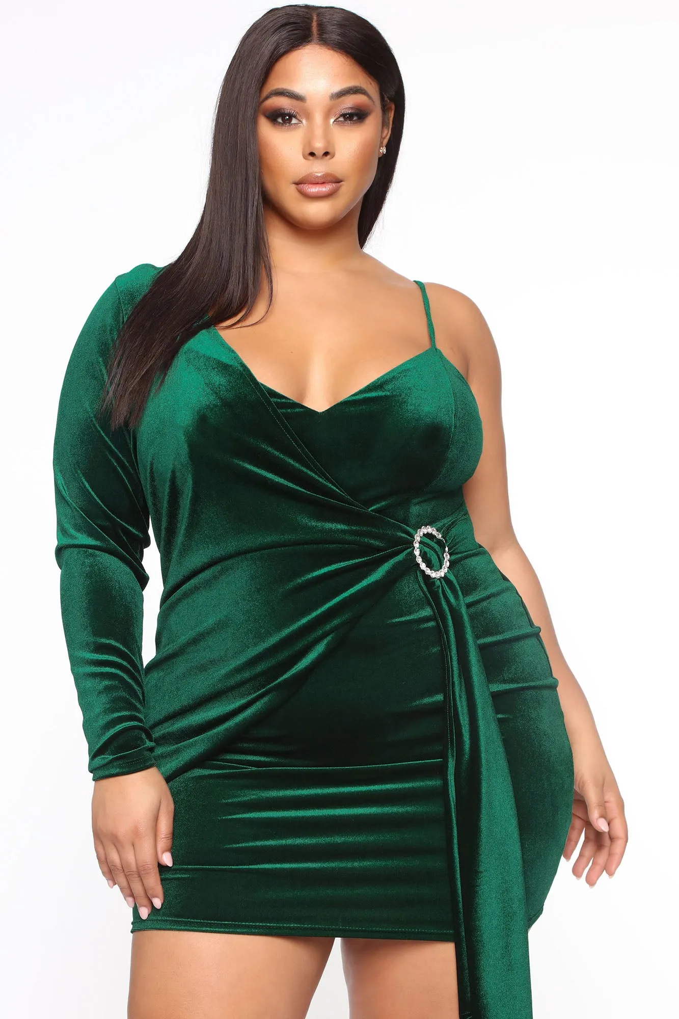 All Your Lovin' Velvet Mini Dress - Emerald