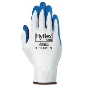 Ansell HyFlex NBR Gloves, 7, Blue/White, 103348