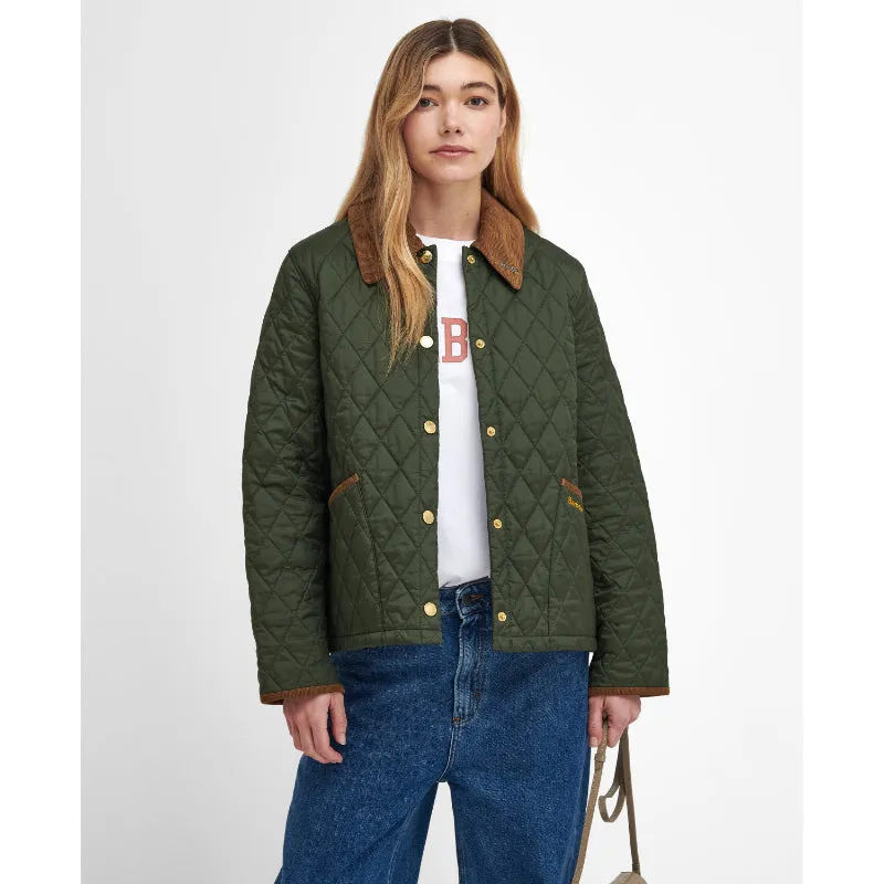 Barbour 30th Anniversary Cropped Ladies Liddesdale Jacket - Olive/Classic