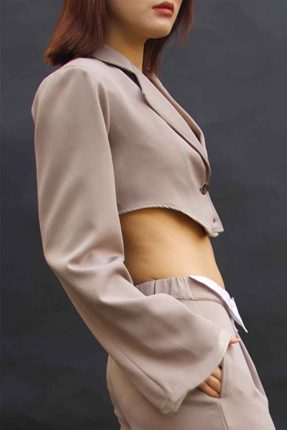 Beige Swan Structured Blazer