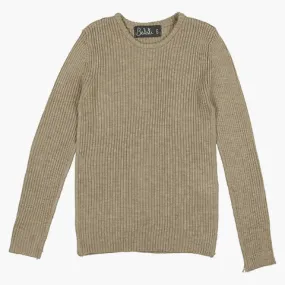 Belati Beige Basic Ribbed Knit Shell