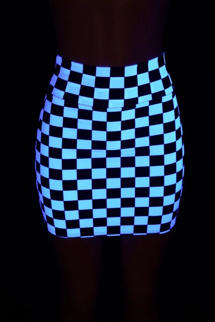 Black & White Check Bodycon Skirt