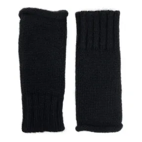 Black Essential Knit Alpaca Gloves by SLATE   SALT