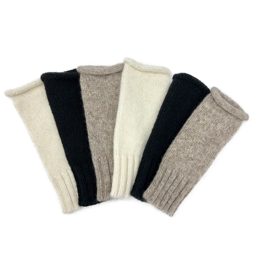 Black Essential Knit Alpaca Gloves by SLATE   SALT