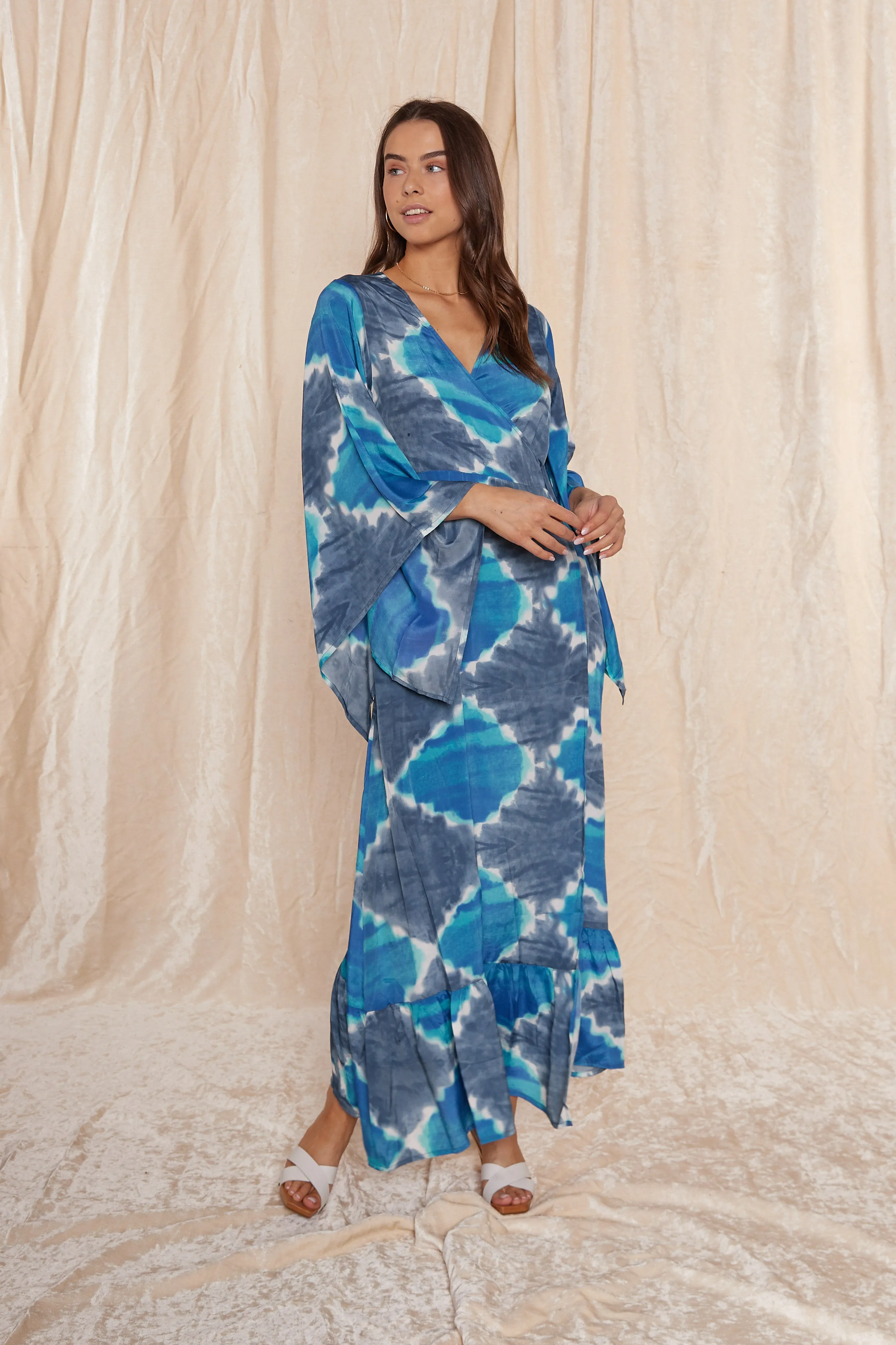 Blue Dream Maxi Wrap Dress