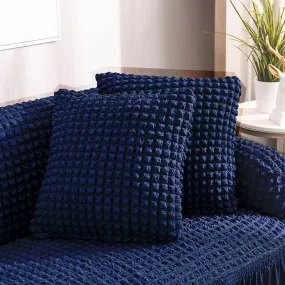 Blue - TWO PIECES - EXPANDABLE CUSHION COVERS 18" X 18" (45 CM X 45 CM)