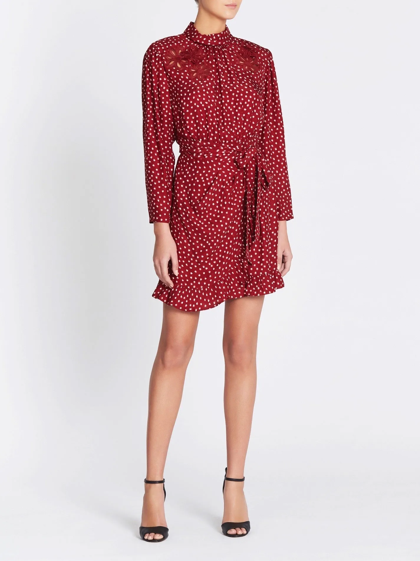 Blurry Heart Silk Embroidered Dress