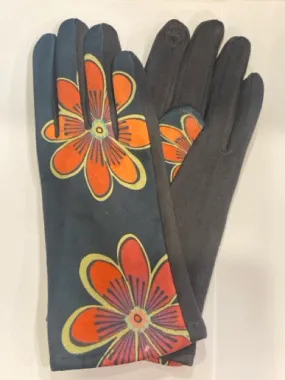 Bold Floral Digital Print Texting gloves