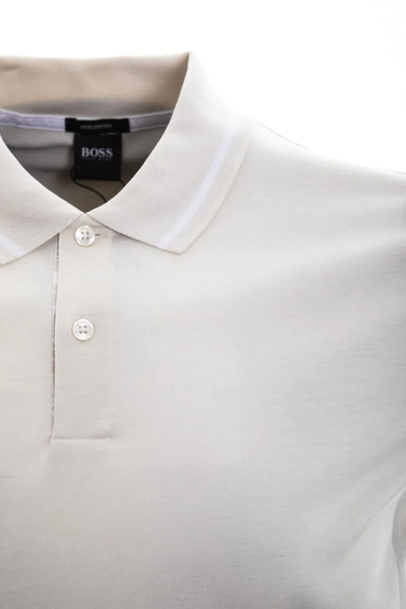 BOSS Parlay 124 Polo Shirt in Off White