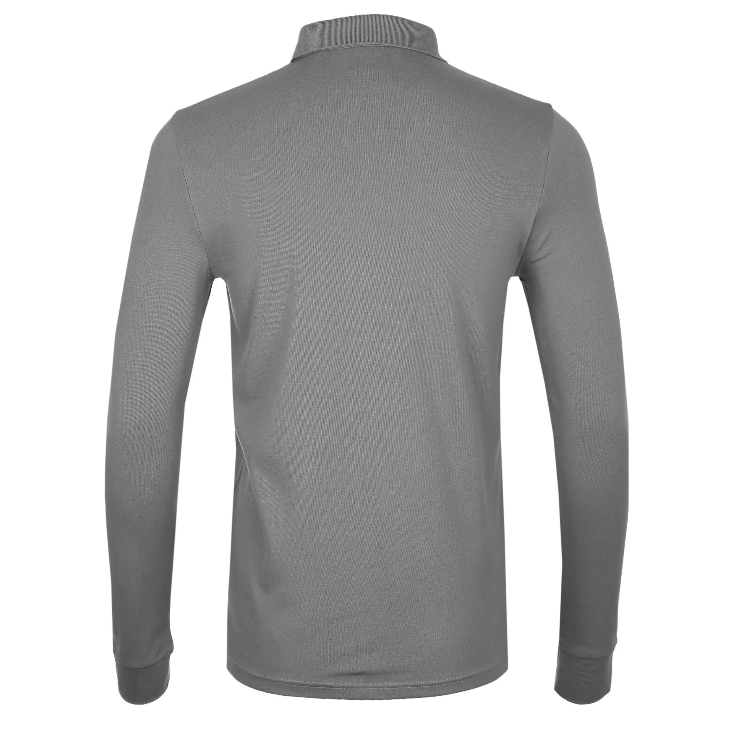 BOSS Passerby Long Sleeve Polo Shirt in Dark Grey