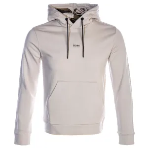 BOSS Wkapok Hooded Sweat Top in Beige