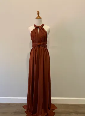 Burnt Orange Infinity Dress/ Wrap Convertible Bridesmaid Dress- H102