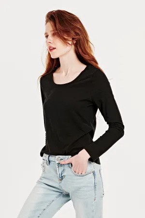 Cassie Long Sleeve Top - Black