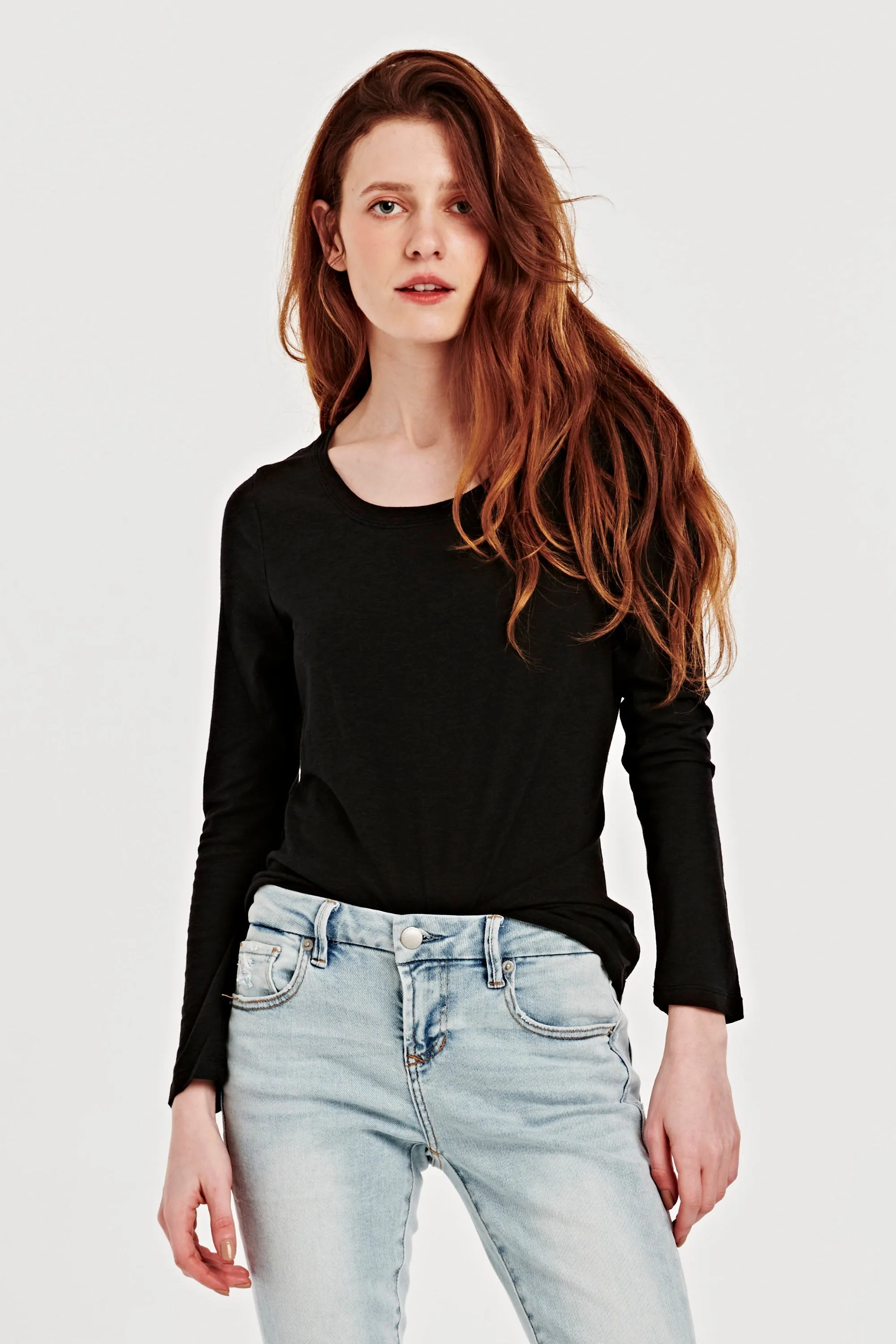 Cassie Long Sleeve Top - Black