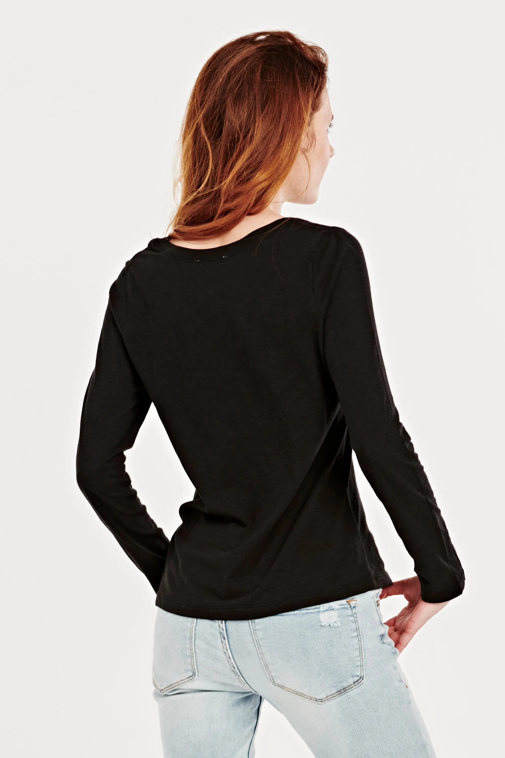 Cassie Long Sleeve Top - Black