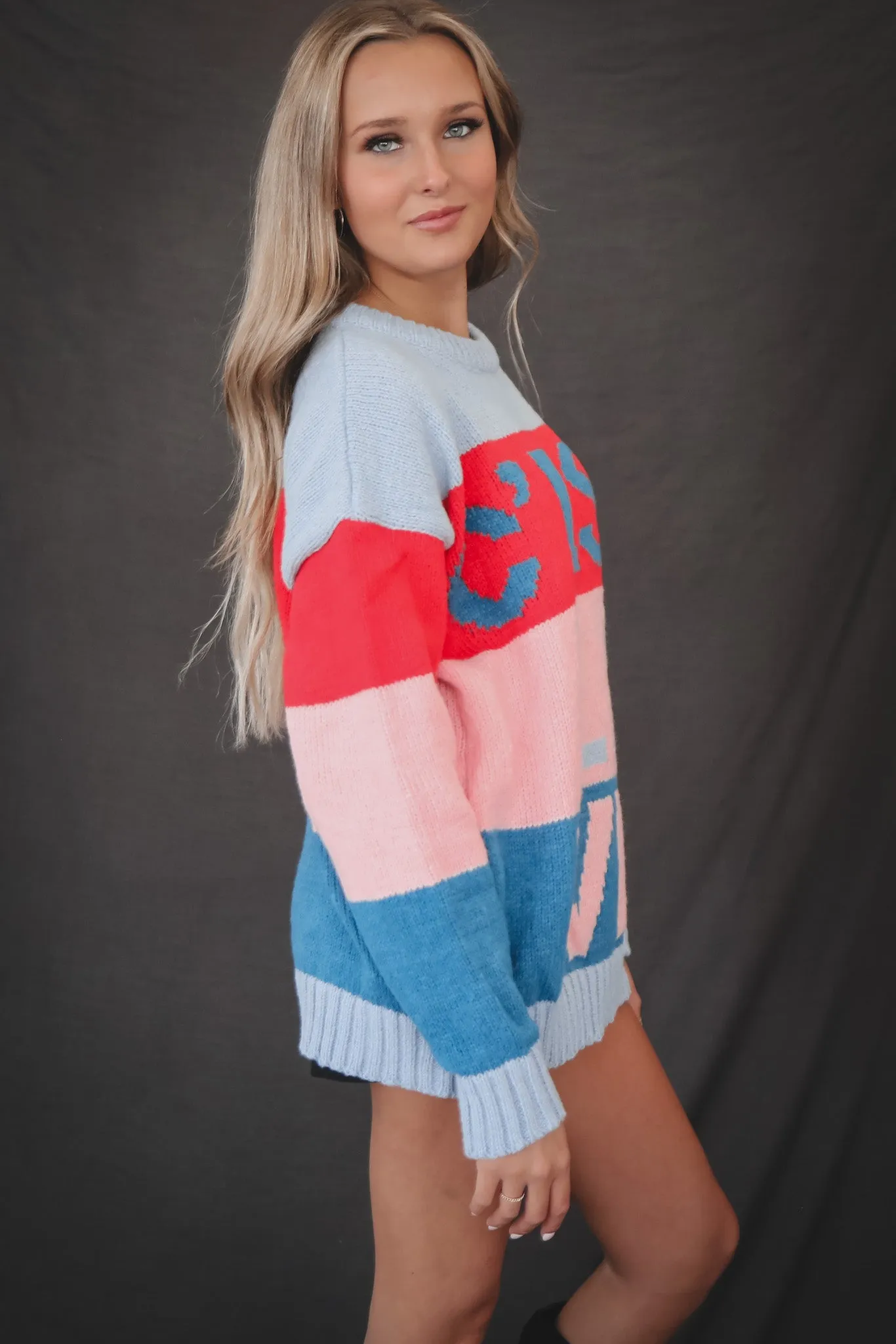 C'EST LA VIE Color Block Knit Sweater Top