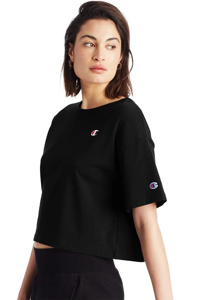 Champion Heritage Cropped Women's Tee, C Logo