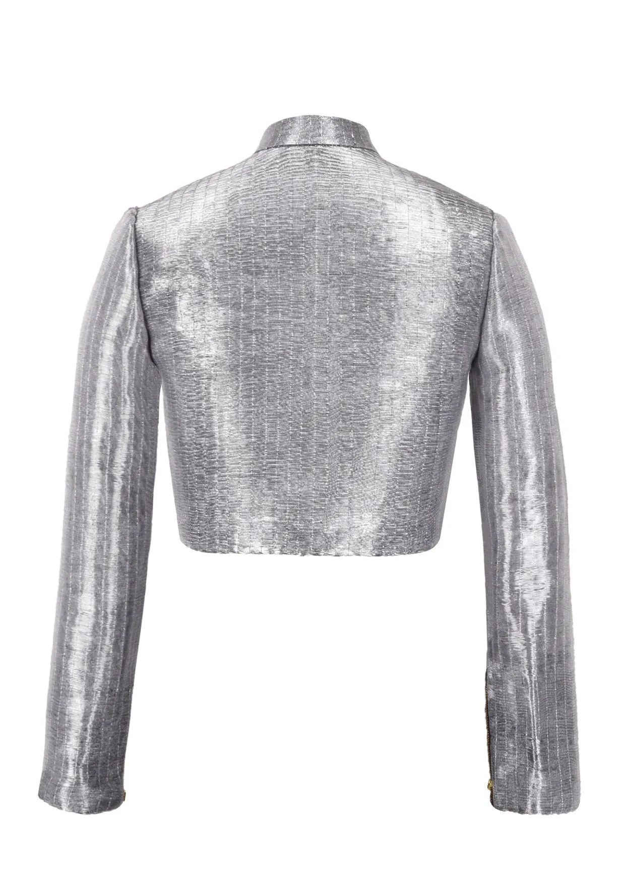 Cropped Lurex Nehru Jacket