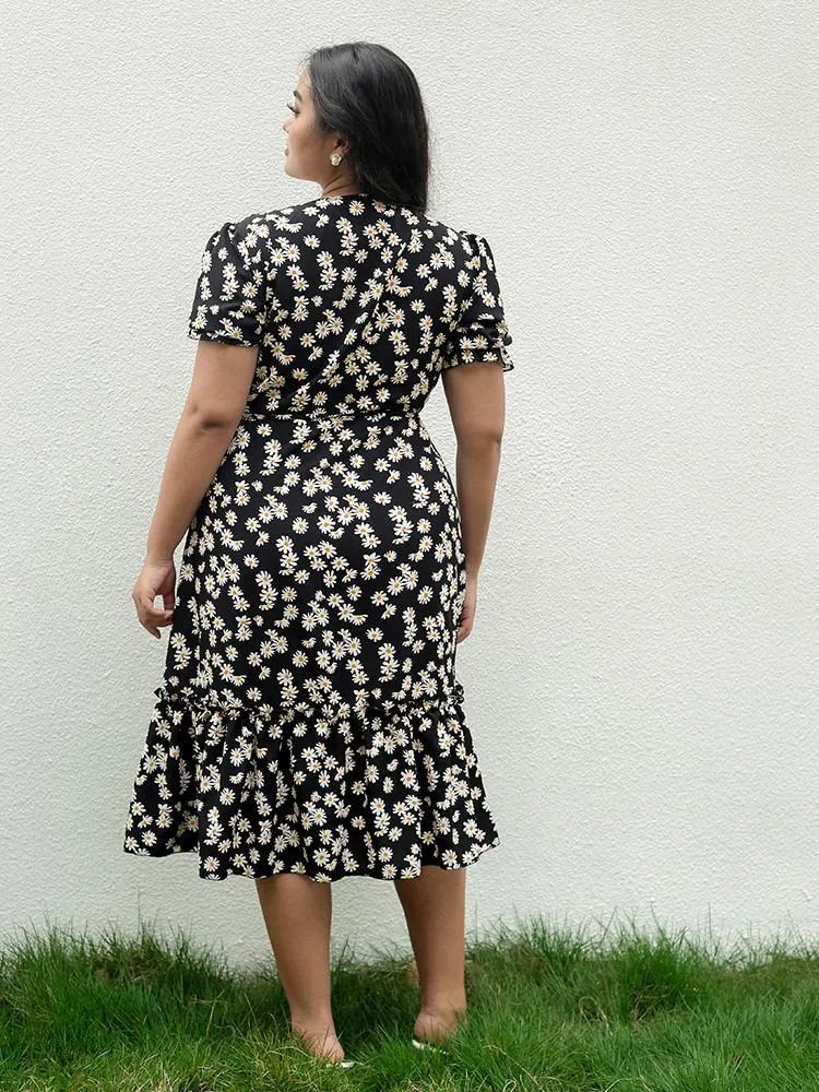 Daisy Wrap Midi Dress