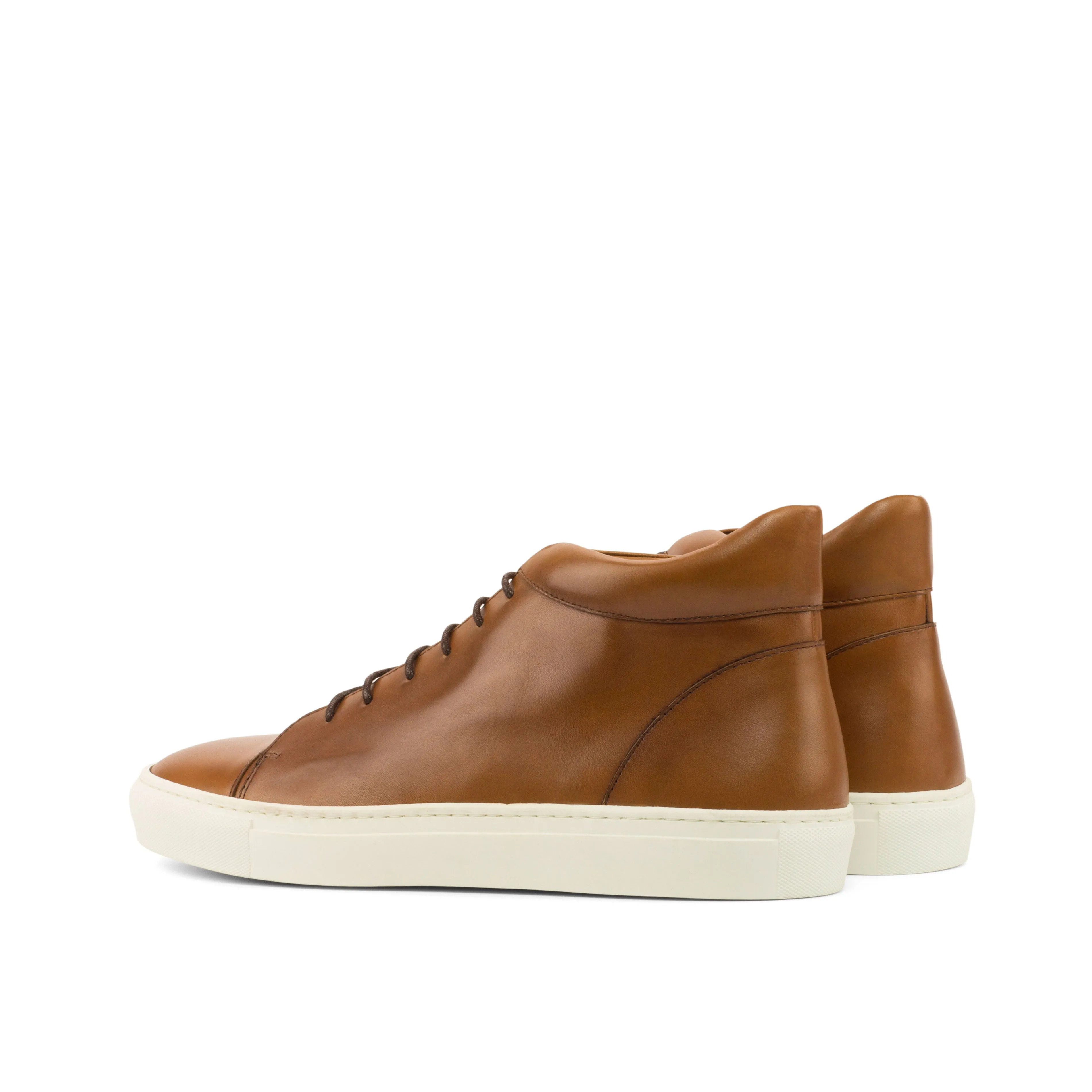 DapperFam Cassian in Light Brown Men's Italian Leather High Top