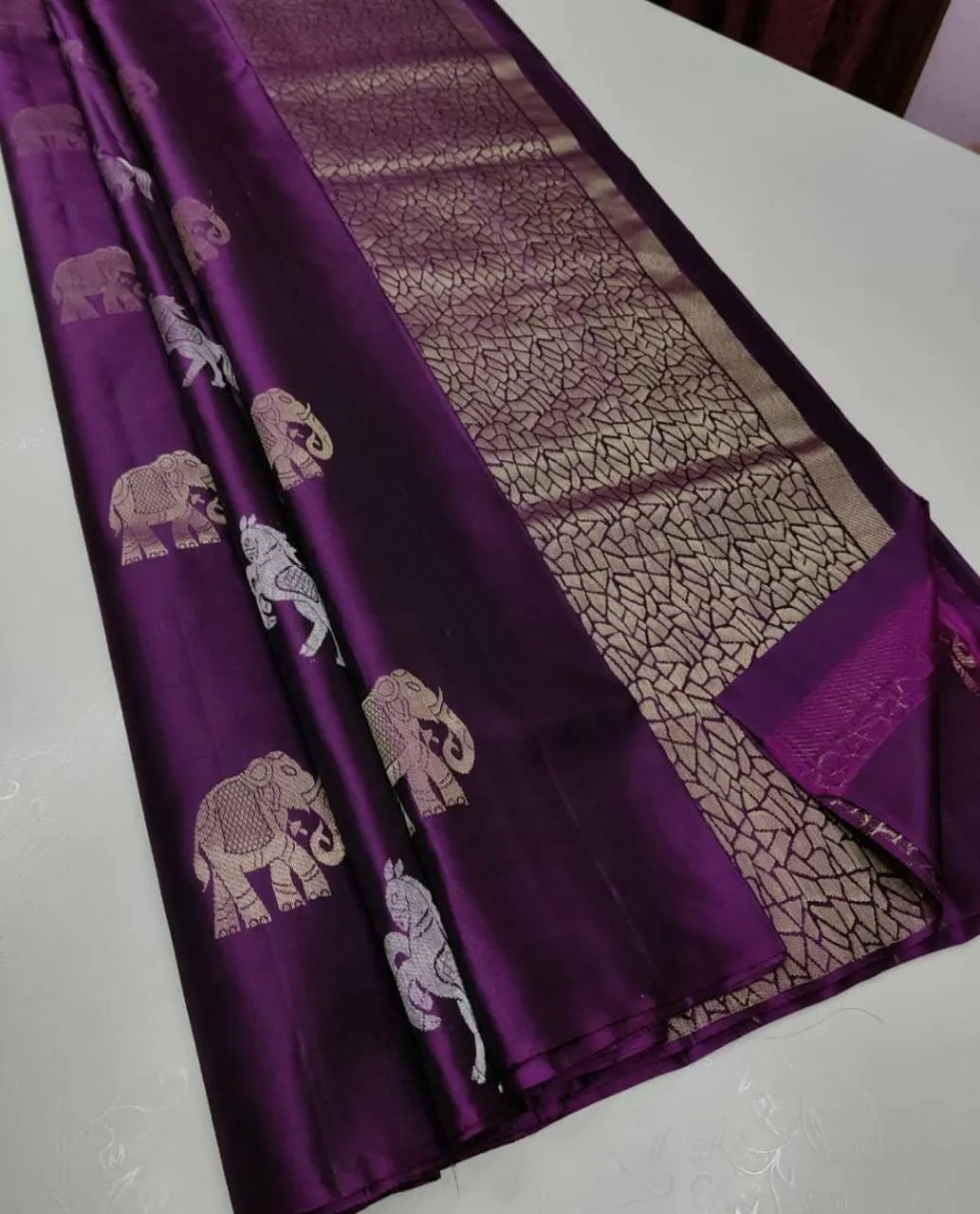 Demure Purple Soft Silk Saree With Charming Blouse Piece