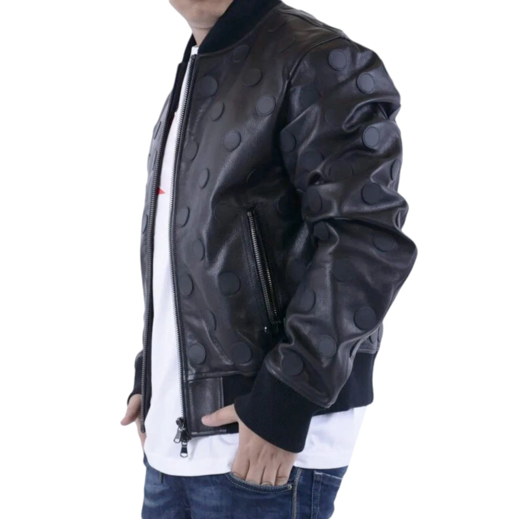 DIESEL BLACK GOLD LUAS Mens Bomber Jacket Genuine Leather Winter Outwear Coat