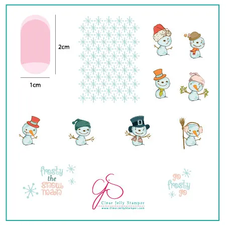 Do You Want to Build a Snowman? (CjSC-40) Steel Nail Art Stamping Plate