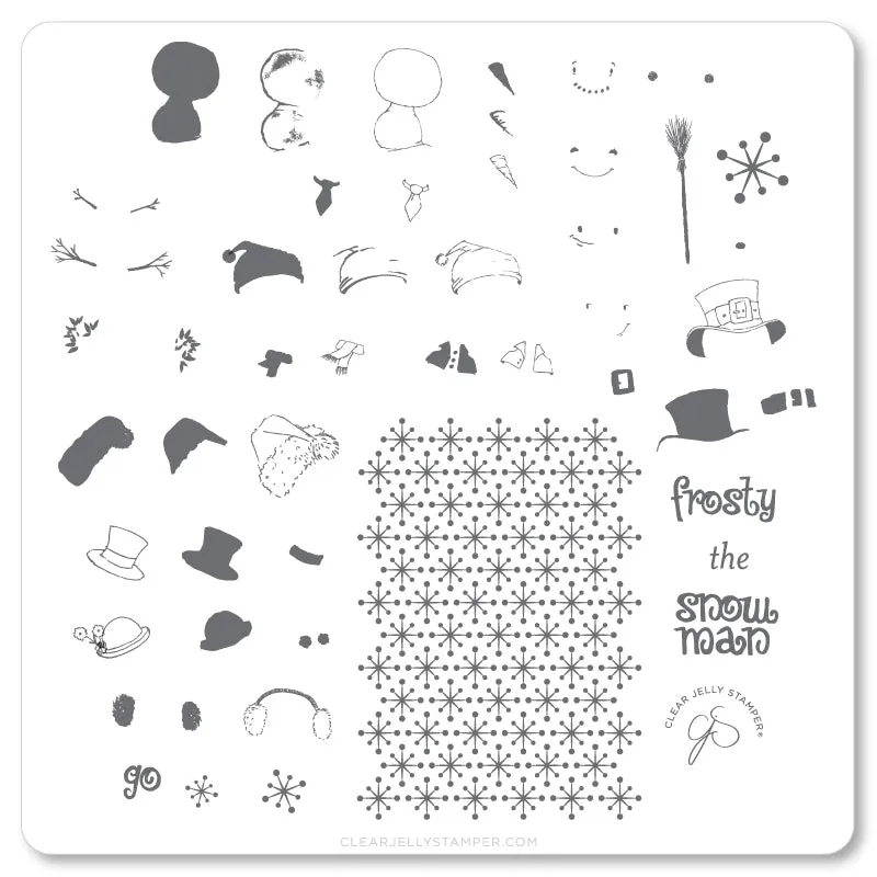 Do You Want to Build a Snowman? (CjSC-40) Steel Nail Art Stamping Plate