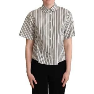 Dolce & Gabbana Elegant Striped Cotton Polo Top