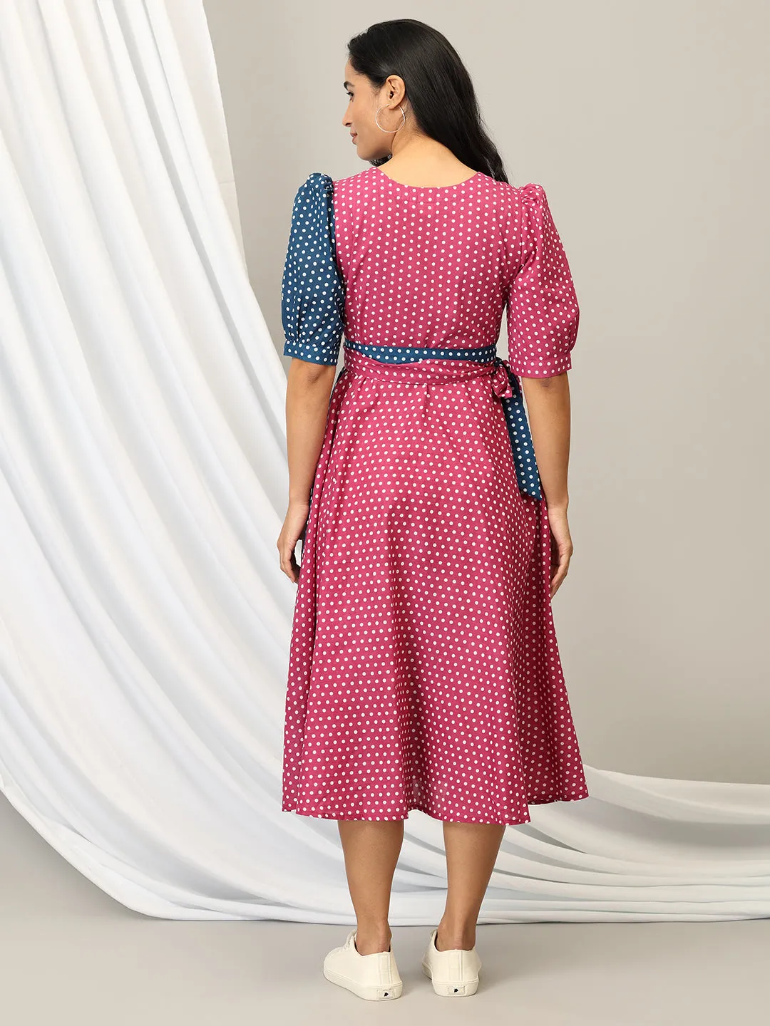 Dotty Delight Maternity Wrap Dress