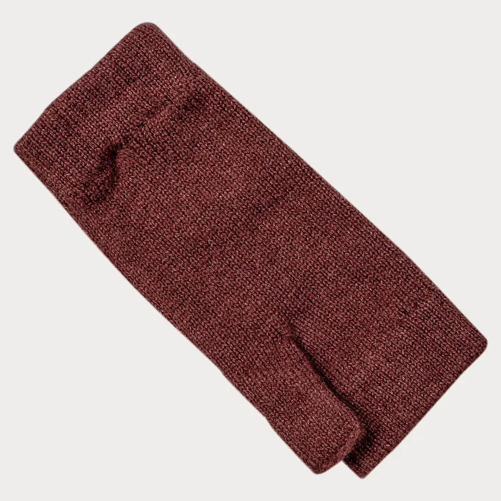 Dusty Terracotta Fingerless Cashmere Mittens