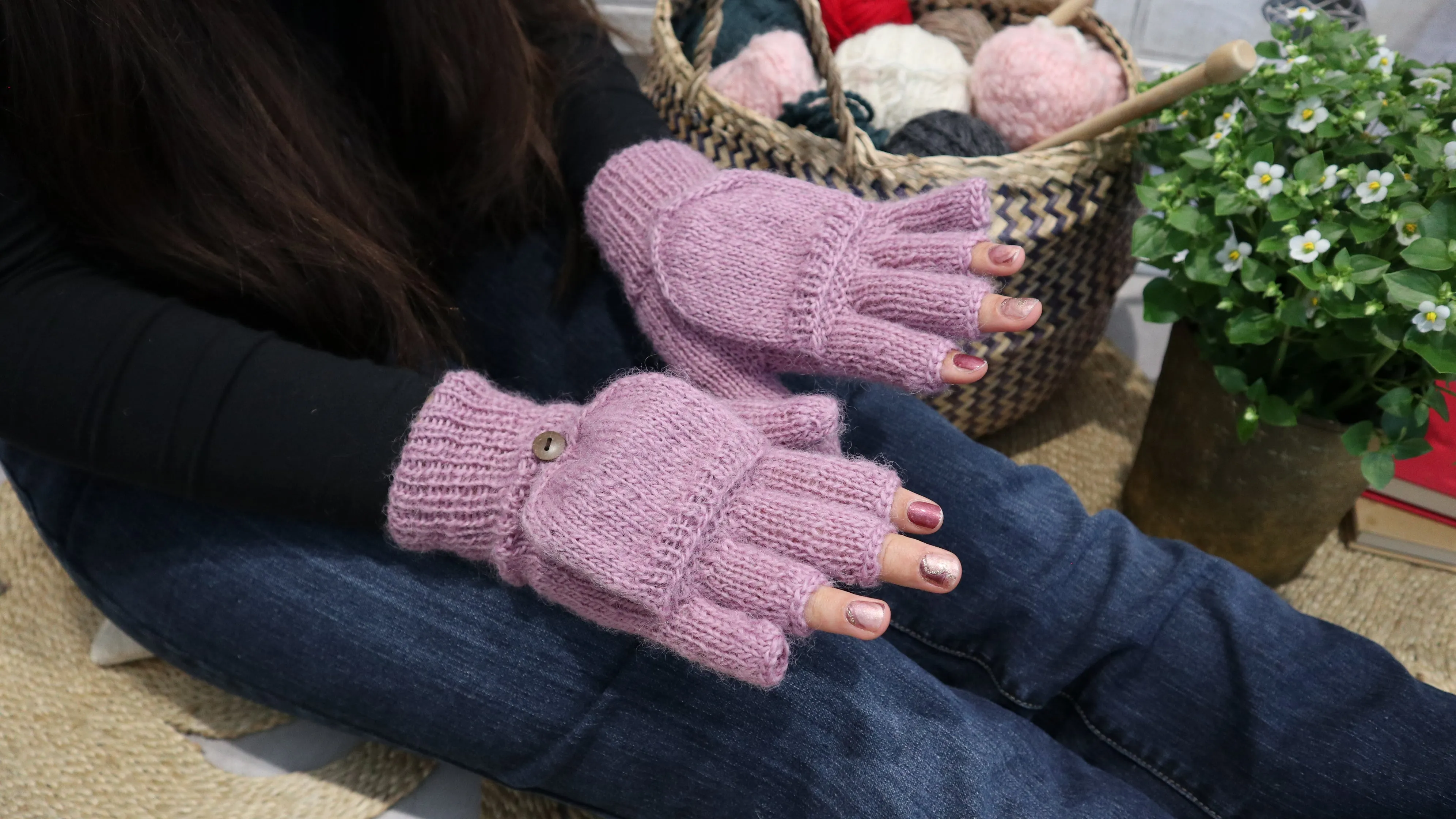 Fair Trade Ethical Adult Fingerless Gloves - Plain Colours