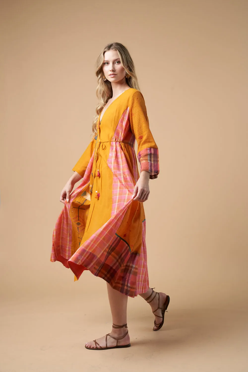 Fatima Wrap Dress Mustard