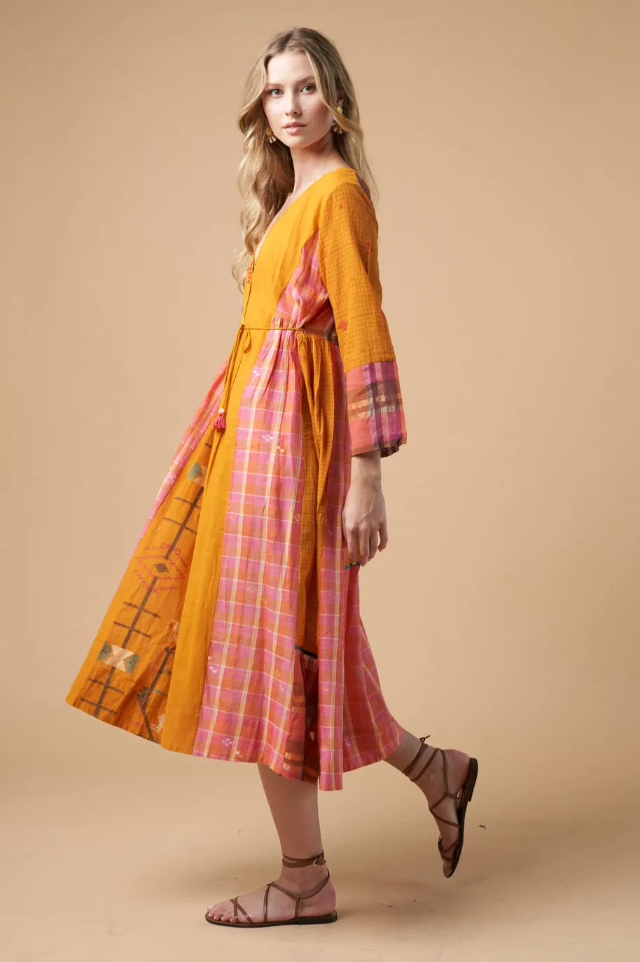 Fatima Wrap Dress Mustard