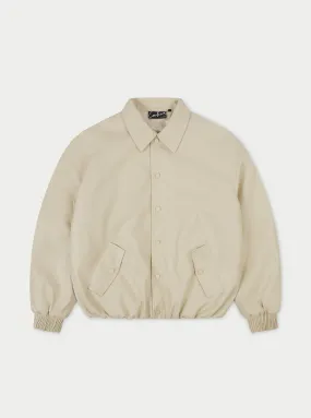 FAUX LEATHER BOMBER - BEIGE