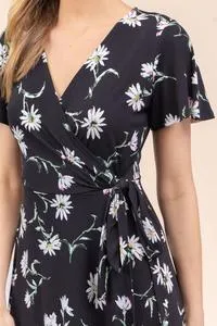 Faux Wrap Floral Dress