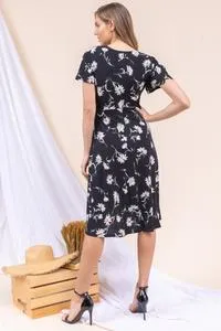 Faux Wrap Floral Dress