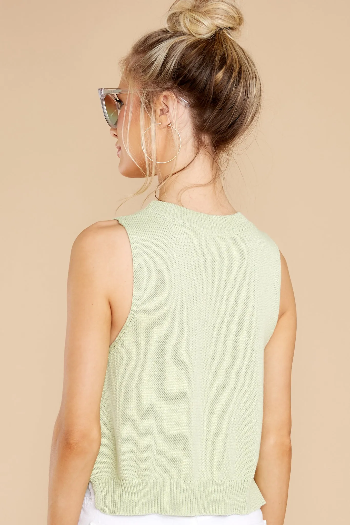 Flatter Me Light Green Knit Top