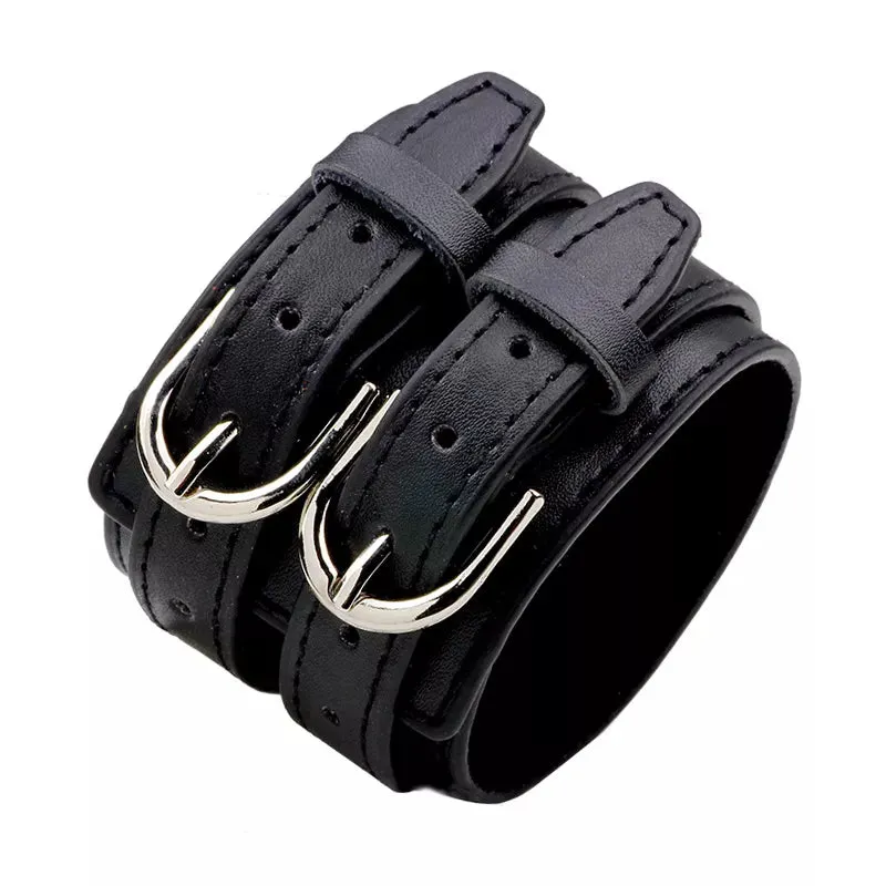 Funki Buys | Bracelets | Men's Leather 3 Tier Punk Wrist Band