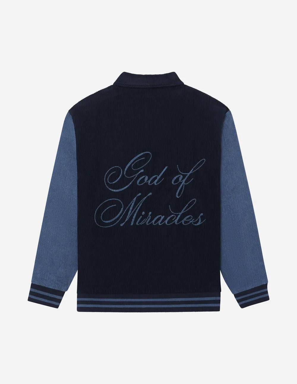 God of Miracles Navy Bomber Jacket