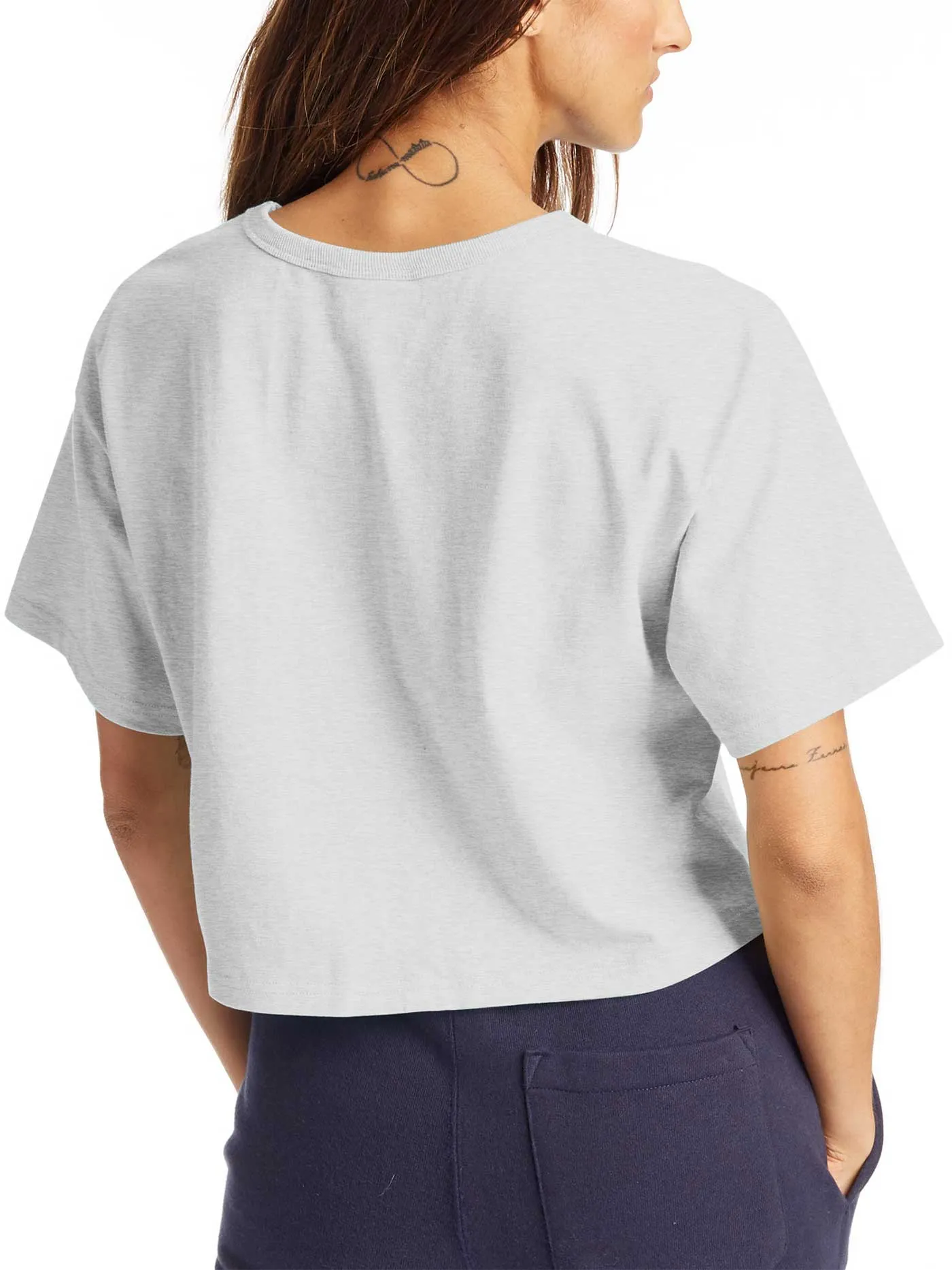 Heritage Cropped Ink Script T-Shirt