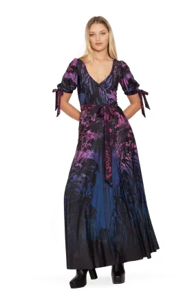 Hokusai's Waterfalls Wrap Maxi Dress