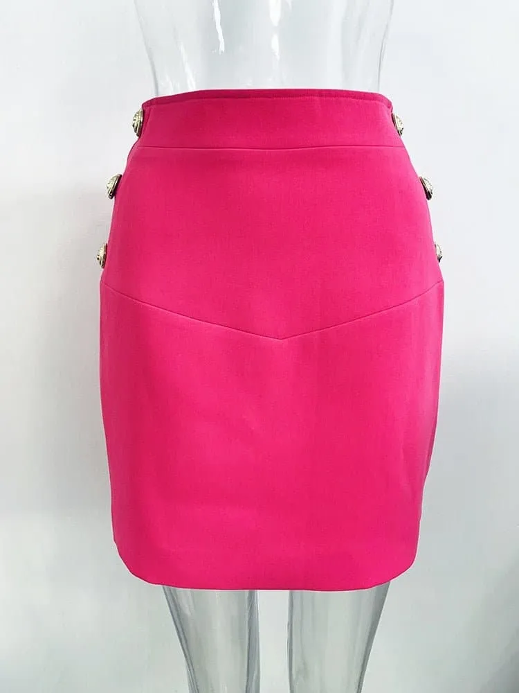 Hot Pink Mini Skirt - Fashionable and Comfortable Women's Pencil Skirt in Above Knee Length