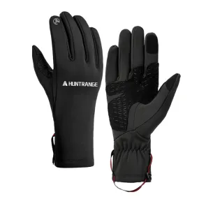 HUNTRANGE A037 Plus Velvet Sports Windproof Waterproof Touch Screen Riding Gloves, Size: M(Black)