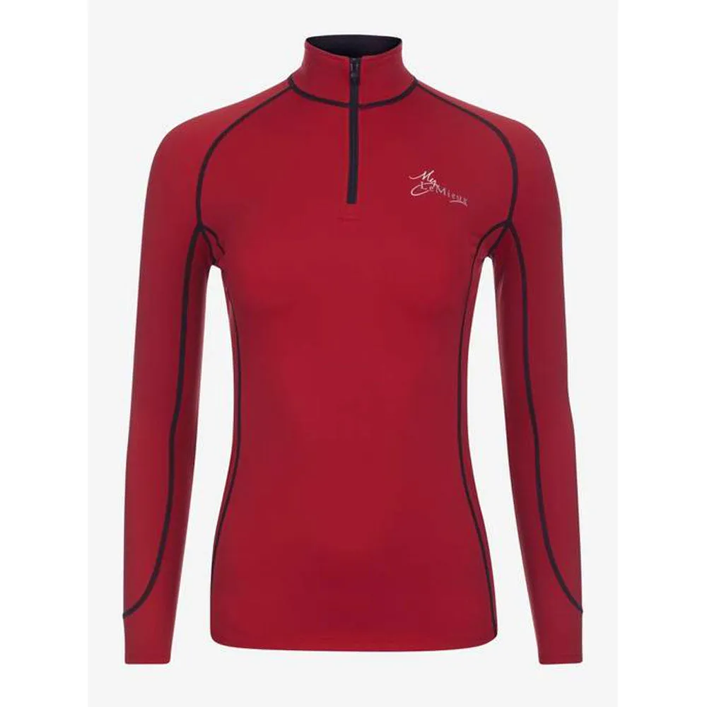 IT02134 My LeMieux Ladies Base Layer Quarter Zip Long Sleeve Shirt - Chilli